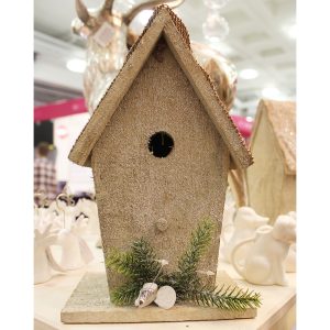 frosty birdhouse