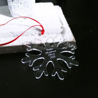 Personalised Clear Snowflake Decoration