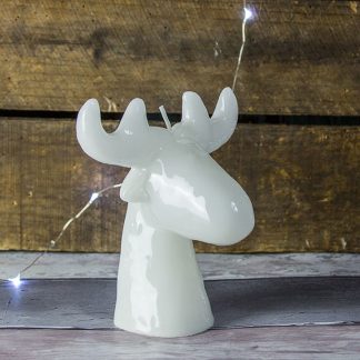 White Stag Head Candle