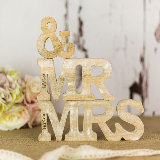 Personalised Mr & Mrs Wooden Letters
