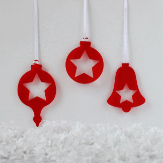 Christmas Star Cutout Decorations, Set Of Three