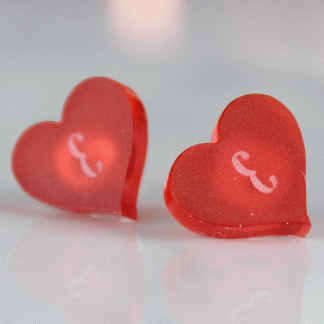 Personalised Red Heart Earrings