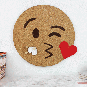 Emoji Kissing Heart Cork Memoboard