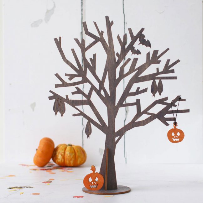 Halloween Tree Black (shown with optional decorations)