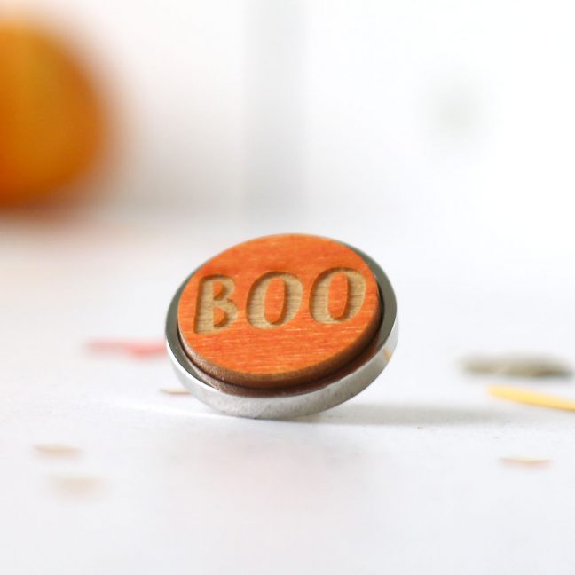 Halloween Lapel Pin, Boo