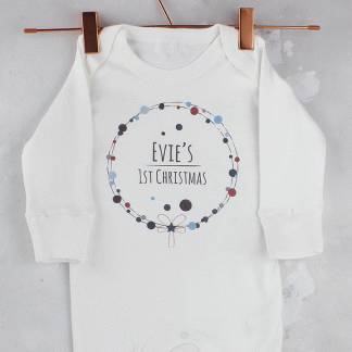 First Christmas Babygrow, Personalised