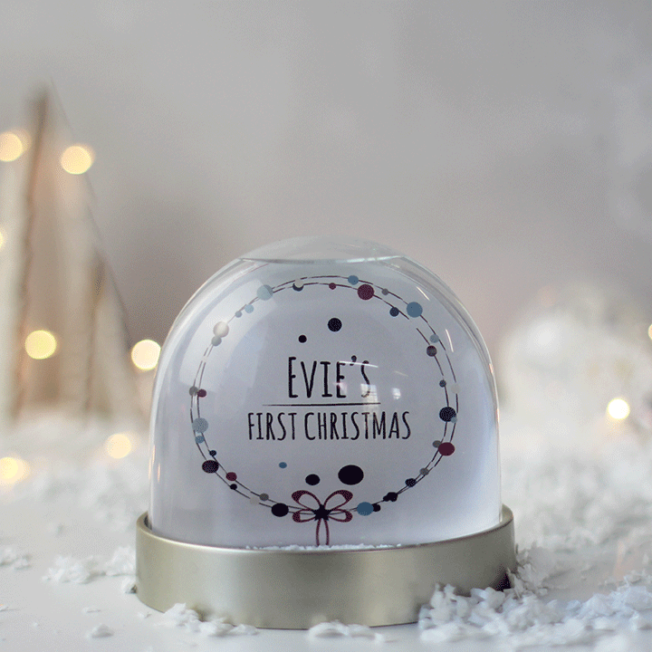 Personalised First Christmas Snow Globe
