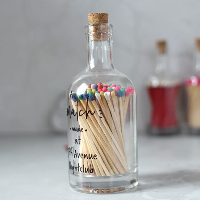 Personalised Bottle Of Matches, Match Made