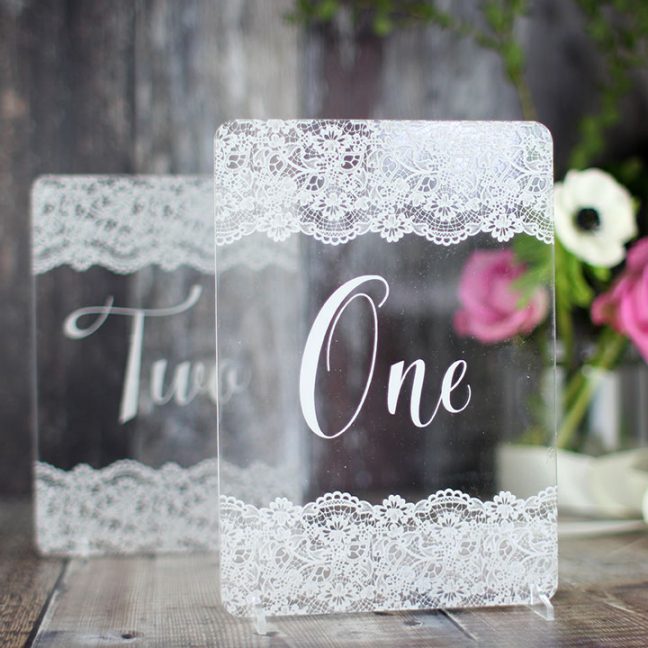 Lace Wedding Table Number