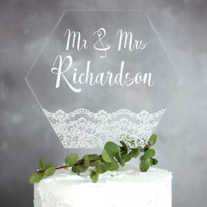 Personalised Lace Wedding Cake Topper