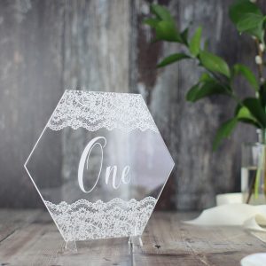Hexagonal Lace Table Number