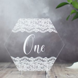 Hexagonal Lace Table Number