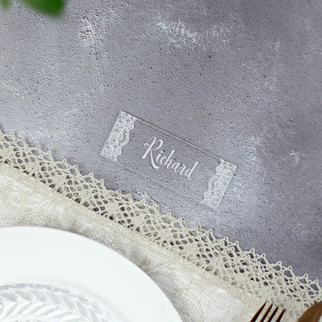 Personalised Lace Wedding Place Settings