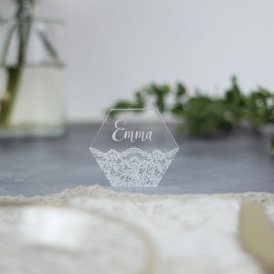Personalised Place Setting, Hexagonal With Lace