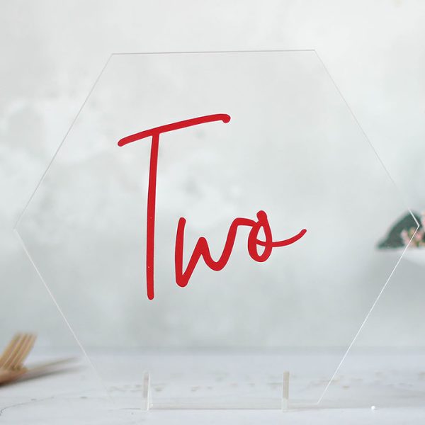 Geometric Clear Acrylic Table Number