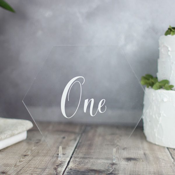 Geometric Clear Acrylic Table Number