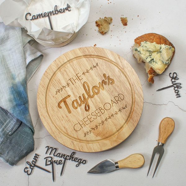 Personalised Cheeseboard With Knives Set