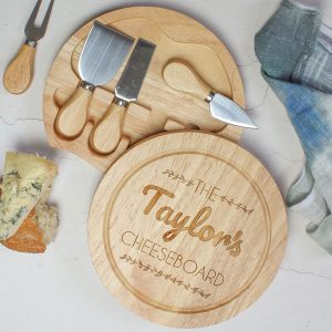 Personalised Cheeseboard With Knives Set
