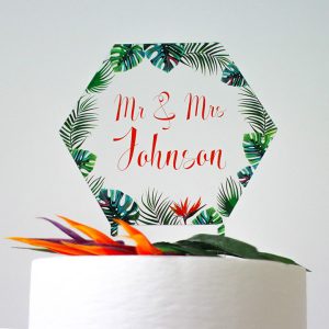 Tropical Wedding Cake Topper