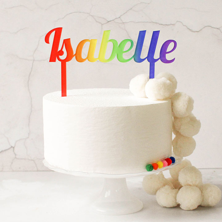 Personalised Cake Topper, Rainbow