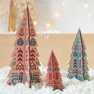 Christmas Tree Set, Folk Design