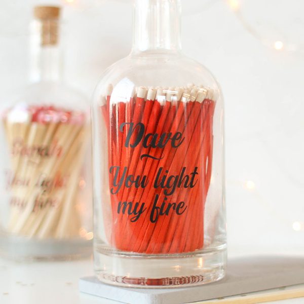 Personalised Bottle Of Matches, Light My Fire