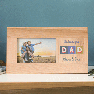 Personalised Dad Photo Frame in Oak