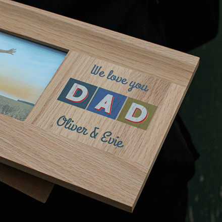 Personalised Dad Photo Frame in Oak