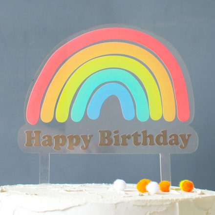 Happy Birthday Rainbow Cake Topper RFCK001UV