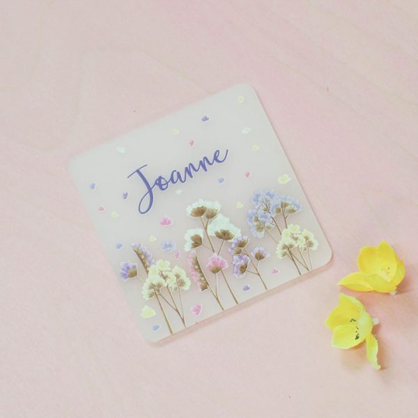 Personalised Coaster, Dried Flowers RFPCOUV001