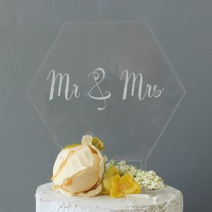 Mr And Mrs Cake Topper, Clear Acrylic RFCK006