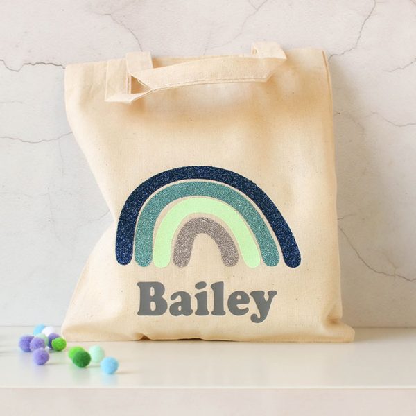 Personalised Rainbow Gift Bag, Glitter RFPBG005