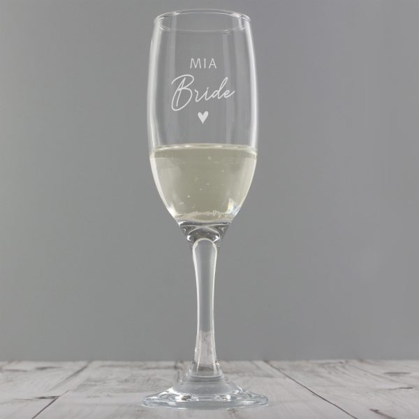 Personalised Bride Champagne Flute Glass PMCP0107G37