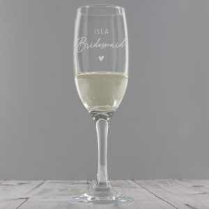 Personalised Bridesmaid Champagne Flute Glass PMCP0107G38
