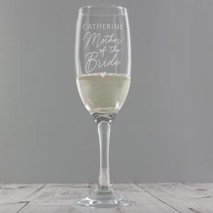 Personalised Mother Of The Bride Champagne Flute Glass PMCP0107G40