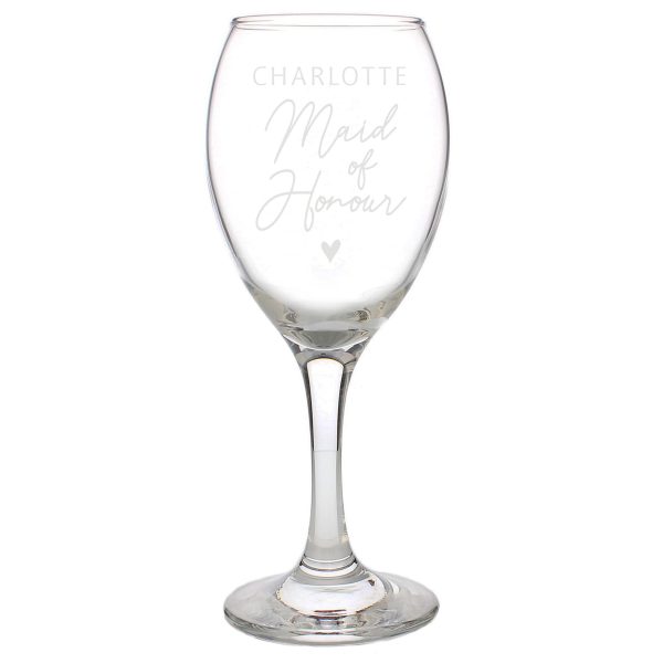 Personalised Maid Of Honour Wine Glass PMCP0107G44