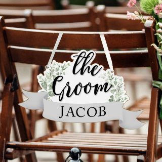 Personalised The Groom Wooden Hanging Decoration PMCP071194