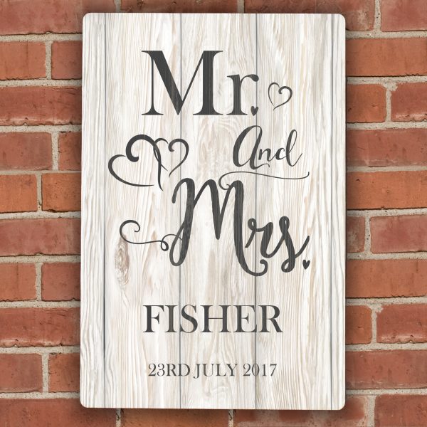 Personalised Mr And Mrs Metal Sign PMCP080487