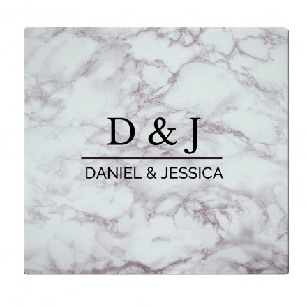 Personalised Marble Effect Glass Chopping Board PMCP080781
