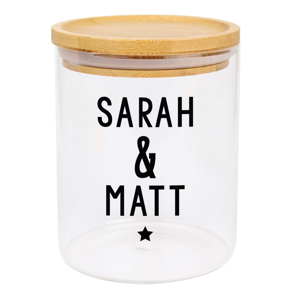 Personalised Glass Jar With Bamboo Lid - Rocket and Fox