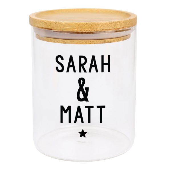 Personalised Glass Jar With Bamboo Lid PMCP1007D79