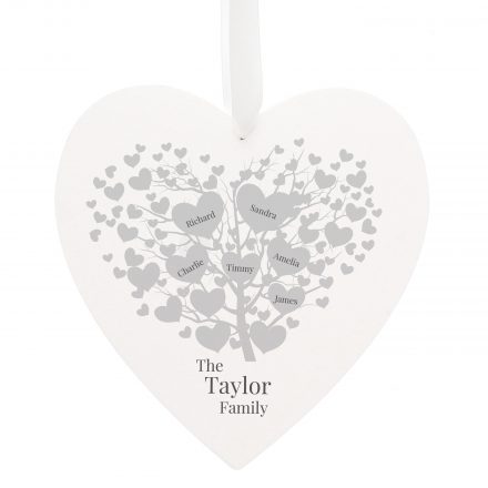 Personalised Family Tree Large Wooden Heart PMCP1011E08