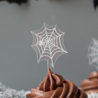 Halloween Spiderweb Cake Toppers, Set Of Four HNRFTB002