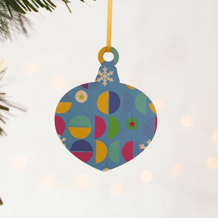 Christmas Tree Decoration, Bright Geometric Set Of Four JLXMRF002UV