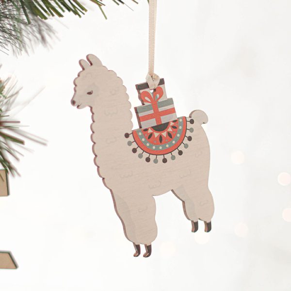 Llama Christmas Decorations, Set Of Four JLXMRF003UV