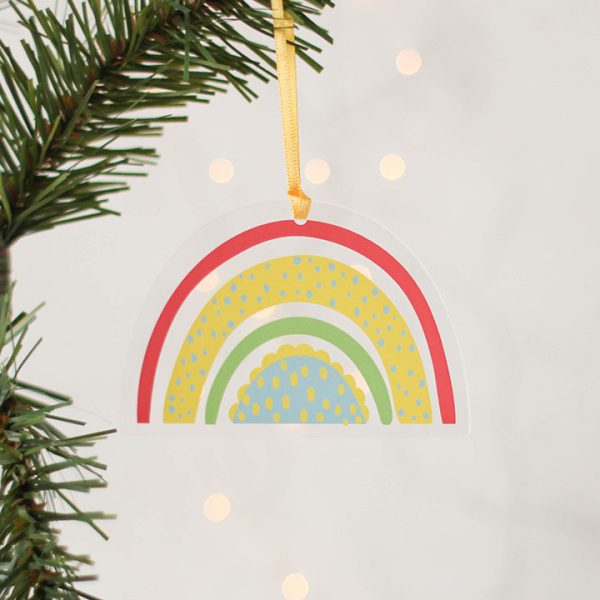 Rainbow Christmas Decorations, Set Of Four JLXMRFHA001UV