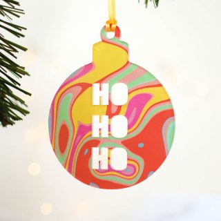 Christmas Tree Decoration, Bright Swirl, Set Of Three JLXMRFHA002UV
