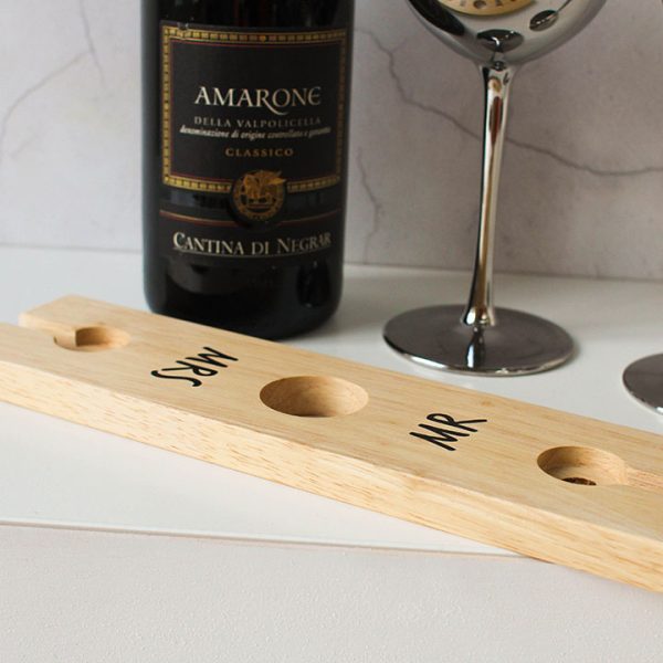 Personalised Wine Bottle And Glasses Holder For Two RFPTB006UV