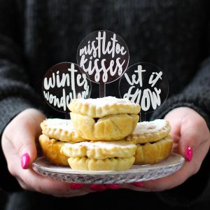 Mince Pie Or Cupcake Toppers, Set Of Six XMRFTB003