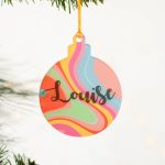 Personalised Christmas Decoration, Bright Swirl XMRFHA013UV